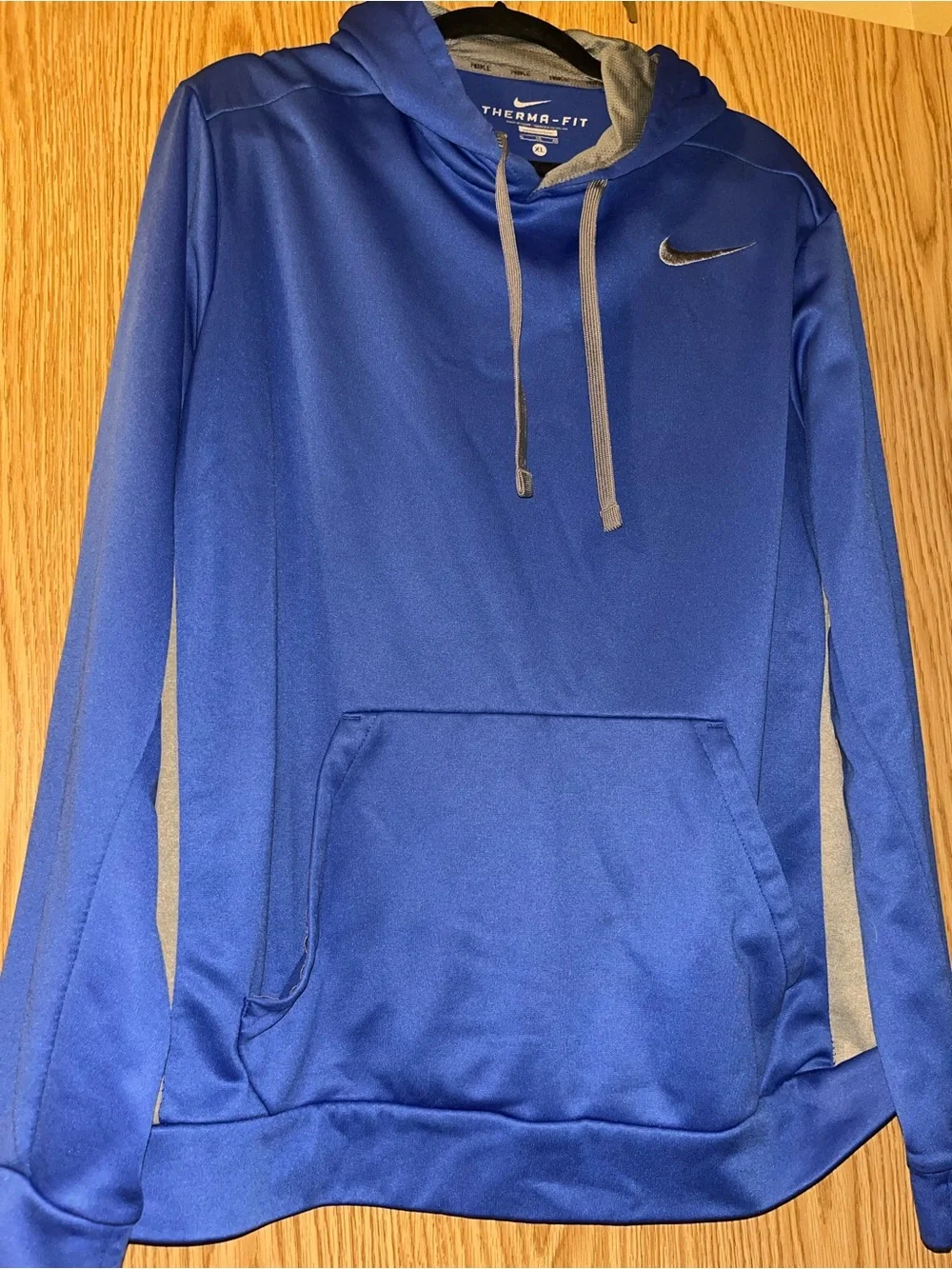 Nike Blue Therma-Fit Hoodie with Gray Trim